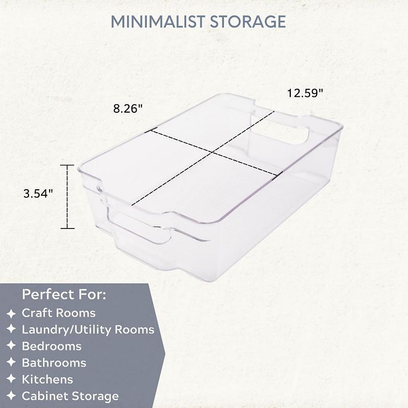 Stackable 12.5 x 8 Acrylic Fridge Storage Organizer Bin