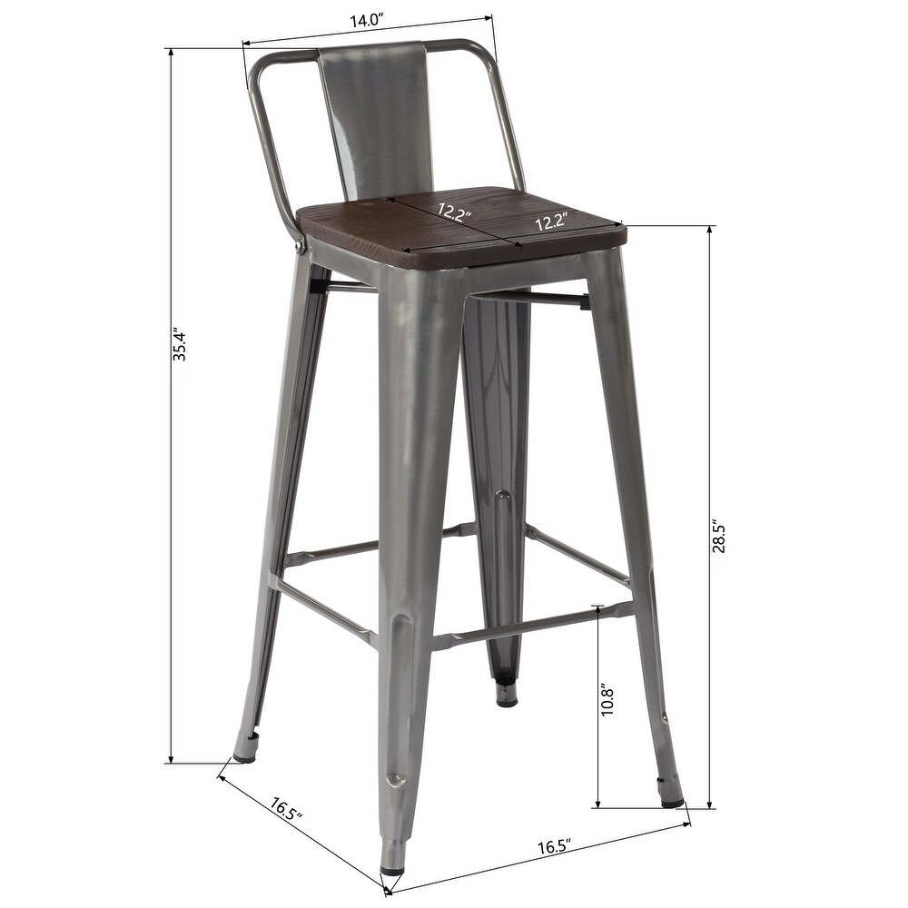 Homy Casa Stackable Metal Bar Stool Set of 2 or 4