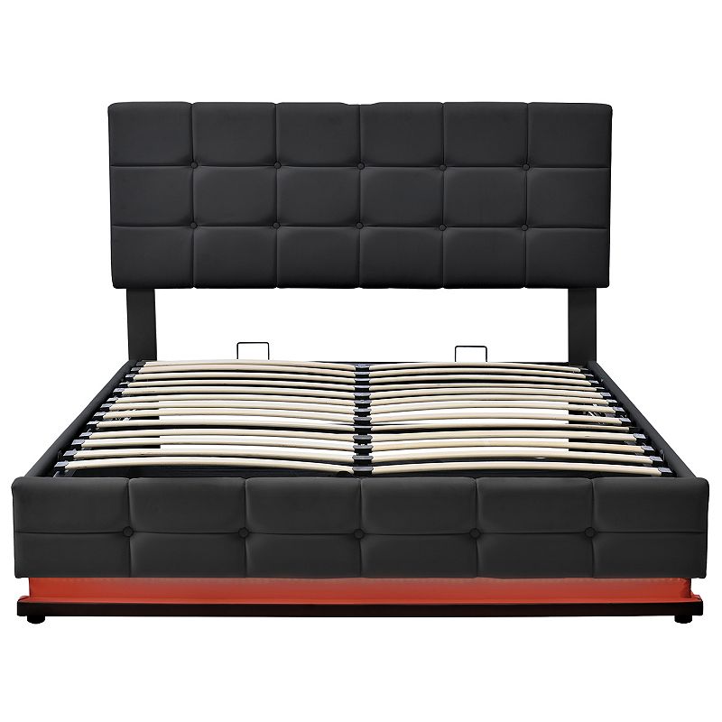 Merax Queen Size Tufted Upholstered Platform Bed With Hydraulic Storage System