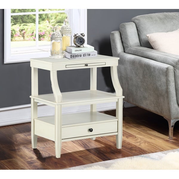 Newland Storage Nightstand， Wooden End Side Table for Living Room