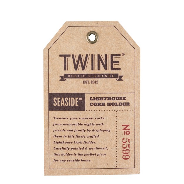 Twine 5599 Lighthouse Wine Cork Holder And Farmhouse Home Decor Kitchen Accessory Set Of 1 White