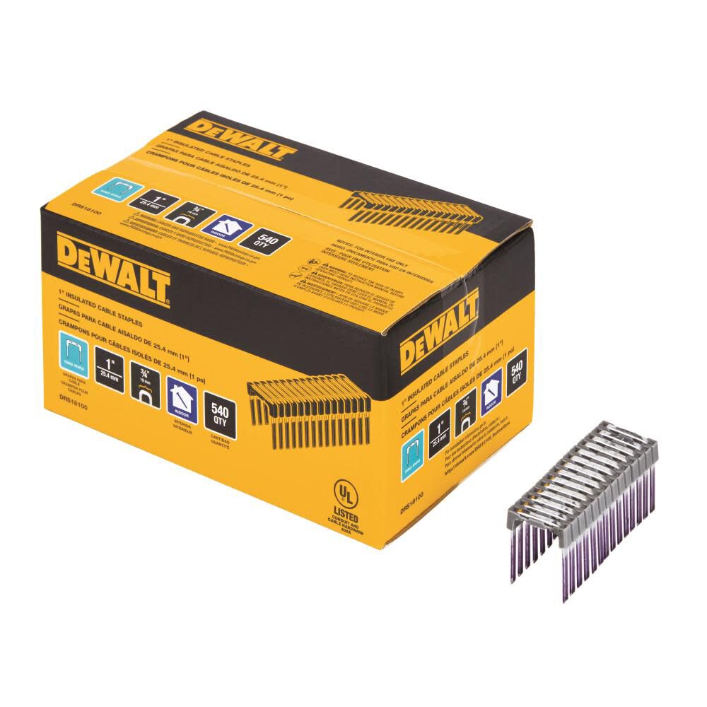 DEWALT 3/4In x 1In Insulated Staples for DCN701 Stapler 540-Pack DRS18100 from DEWALT