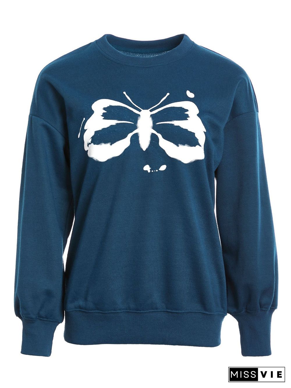 Splash Butterfly Print Sweatshirt