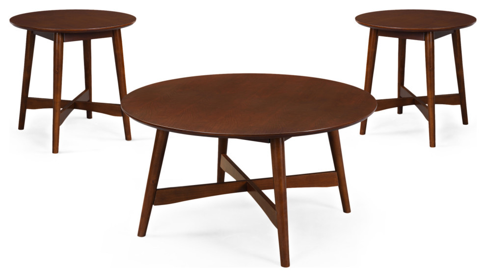 Murdock Mid Century Modern Wood Table Set   Midcentury   Coffee Table Sets   by GDFStudio  Houzz