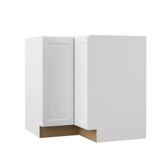 Hampton Bay Designer Series Melvern Assembled 36x34.5x20.25 in. Lazy Susan Corner Base Kitchen Cabinet in White BLS36-MLWH