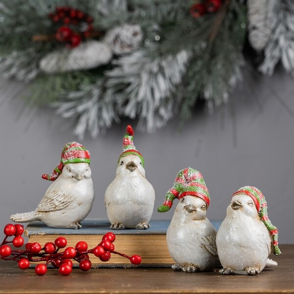 Set of 12 Bird with Stocking Hat Christmas Tabletop Figurines 3.75