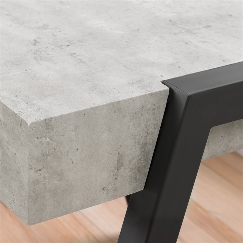 South Shore City Life Faux Concrete Coffee Table in Gray and Black   Industrial   Coffee Tables   by South Shore Furniture  Houzz