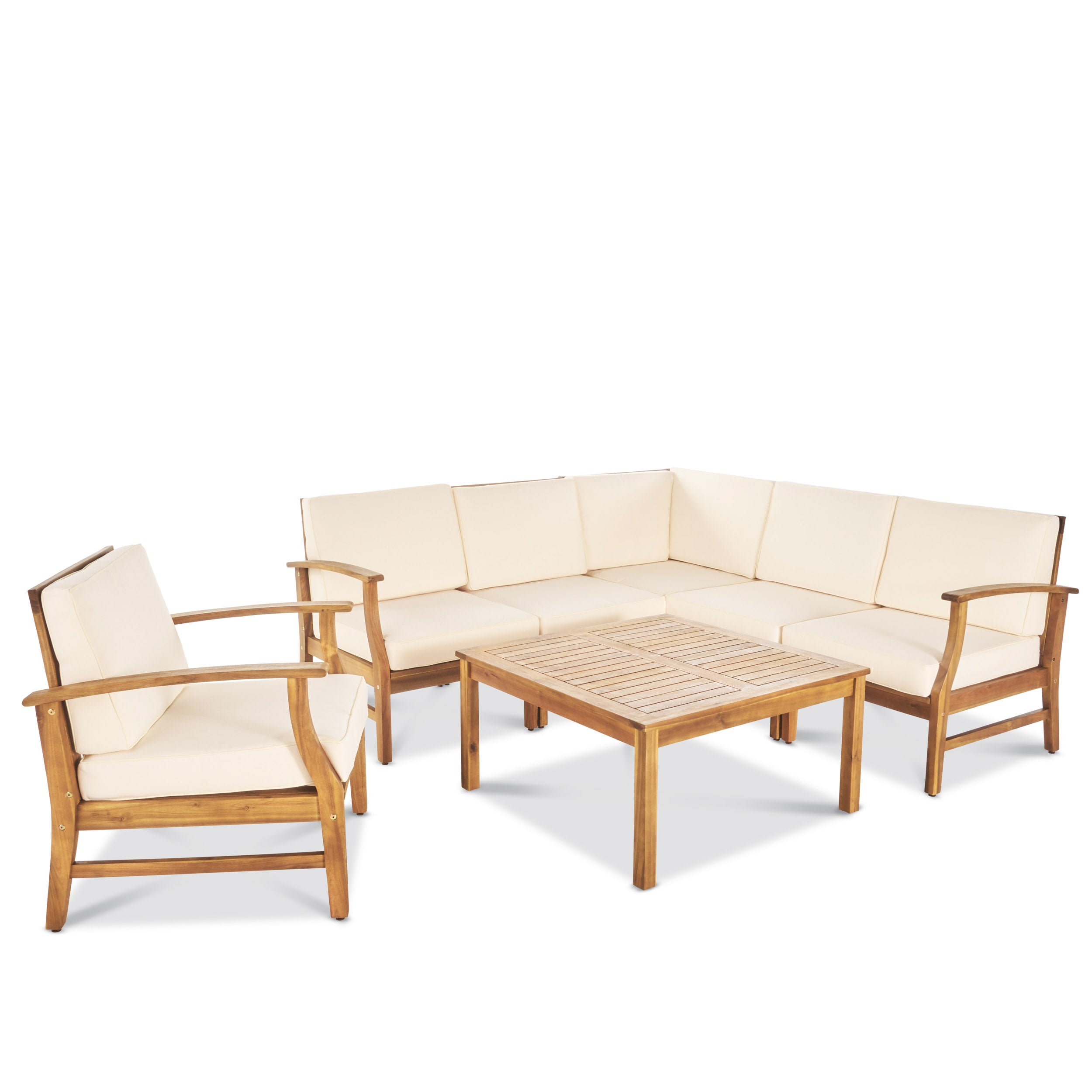 Capri 6-Seater Outdoor Wooden Sectional