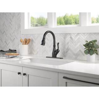 Delta Leland Single-Handle Pull-Down Sprayer Kitchen Faucet in Matte Black 9178-BL-DST