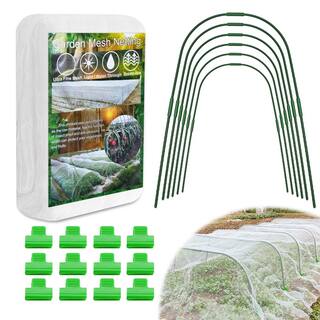 EAGLE PEAK Garden Netting Kit with 8 x 20 ft Mesh Plant Cover GNK6-GRN-AZ