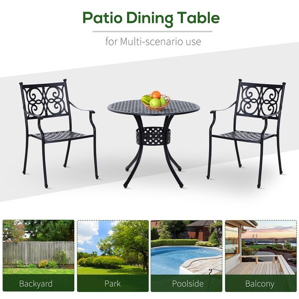 Outsunny Cast Aluminum Outdoor Patio Dining Table