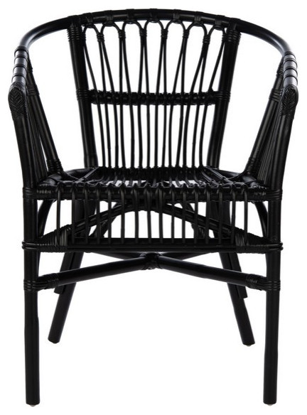 Dora Rattan Accent Chair Black  Set 2   Tropical   Armchairs And Accent Chairs   by V.S.D Furniture  Houzz