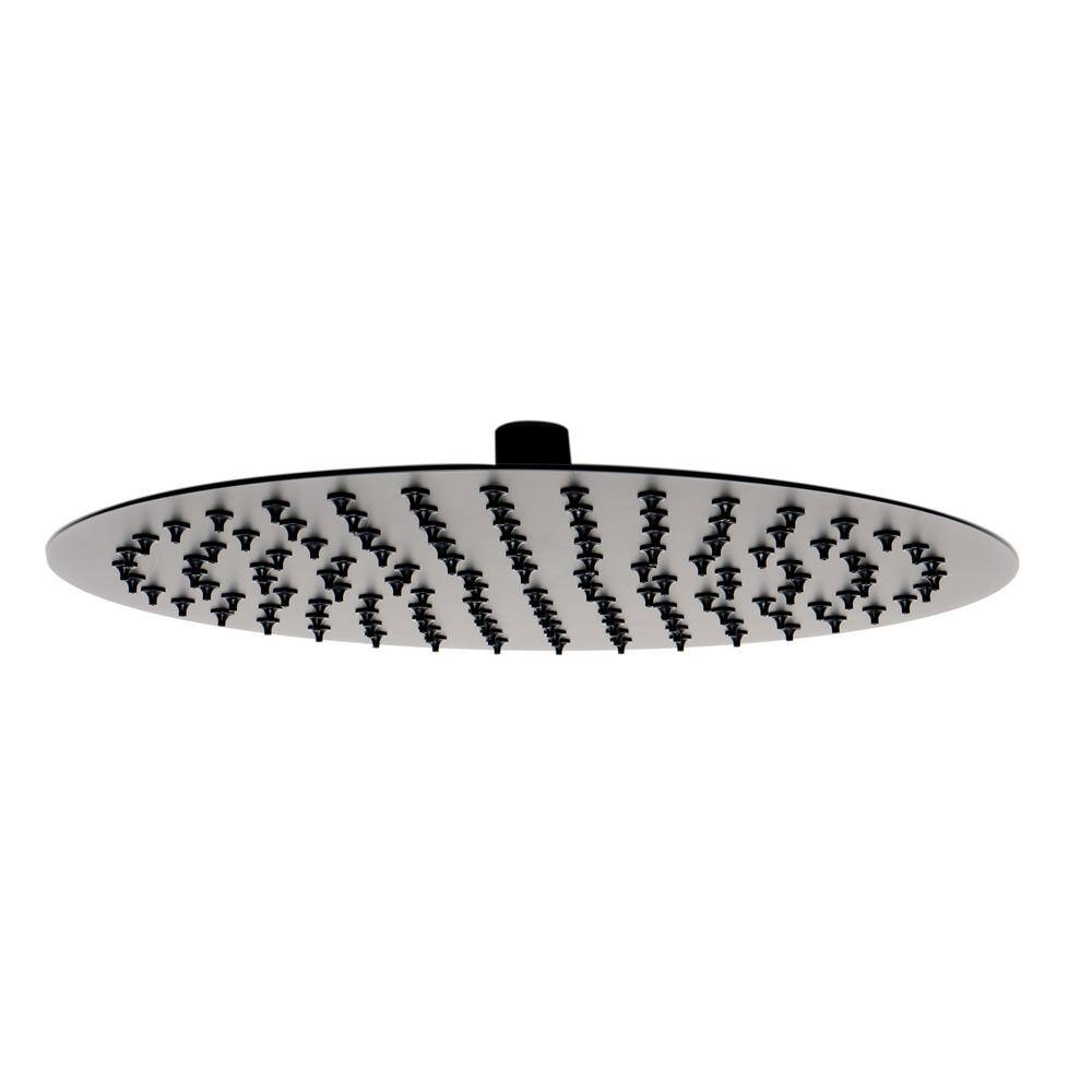 ALFI BRAND 1-Spray Patterns with 1.8 GPM 12 in. Ceiling Mount Rain Fixed Shower Head in Black Matte RAIN12R-BM