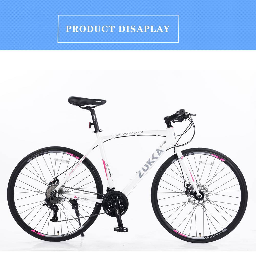 28 in. Brake Bicycle For Men Women's City Bicycle White HP-24.5-W