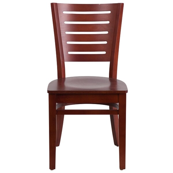 Slat Back Wooden Restaurant Chair - 17.25