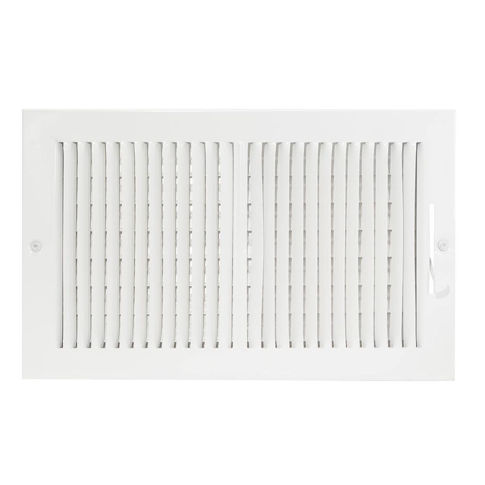 EZ-FLO 14 in. x 8 in. 2-Way Steel WallCeiling Registered White 61662