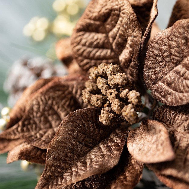 Artificial Brown Poinsettia Stem Multicolor 32 quot h