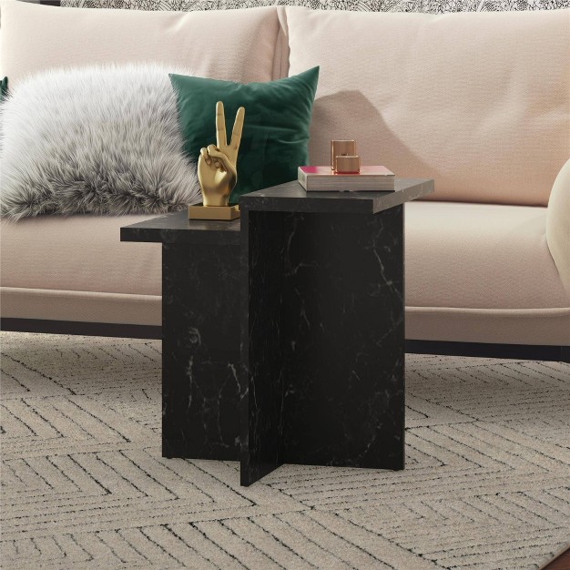 Brielle Modern Faux Marble Side Table Cosmoliving By Cosmopolitan