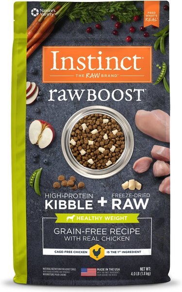 Instinct Raw Boost Healthy Weight Grain-Free Chicken and Freeze-Dried Raw Pieces Recipe Dry Dog Food