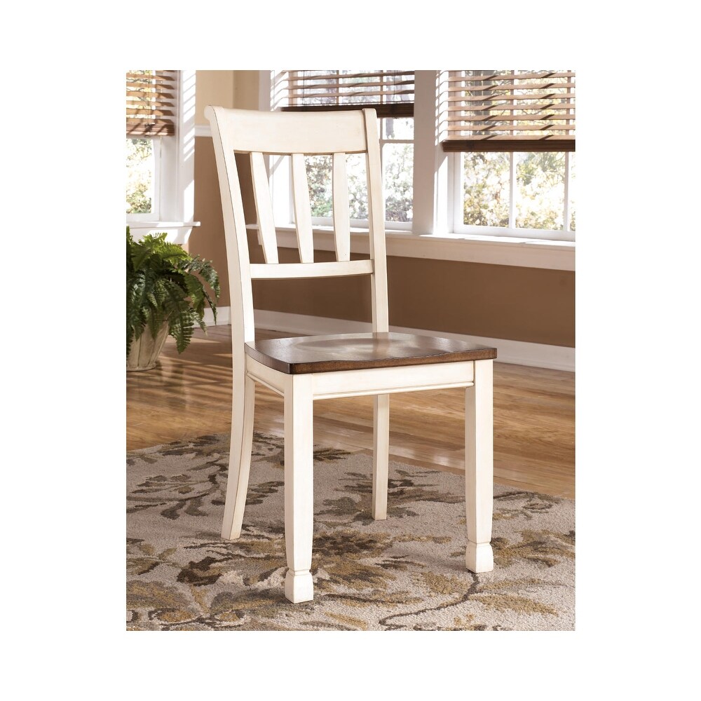 Signature Design by Ashley Whitesburg Brown and White Dining Chairs (Set of 2)