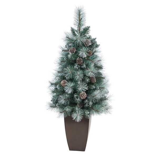 3.5' Brit Columbia Pine Xmas Tree w/50 Lights in Planter