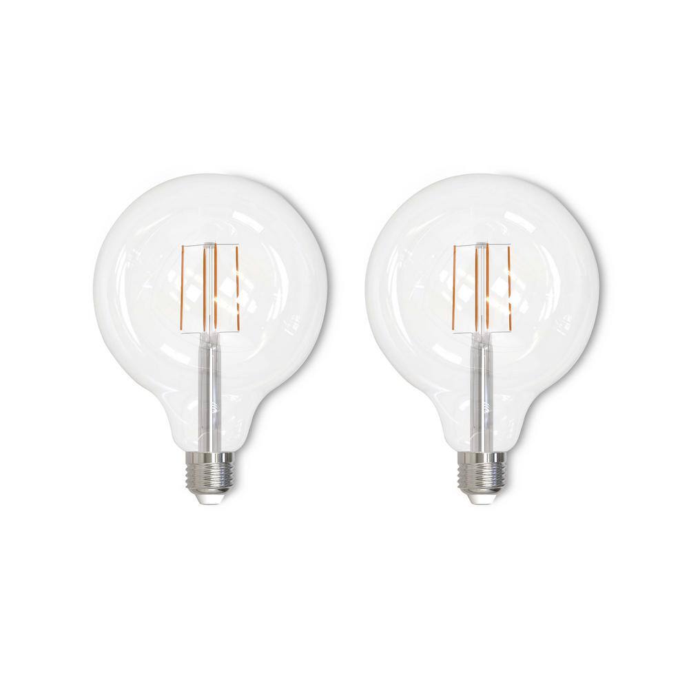 Bulbrite 60-Watt Equivalent G40 Clear Dimmable Edison LED Light Bulb Warm White (2-Pack) 861573