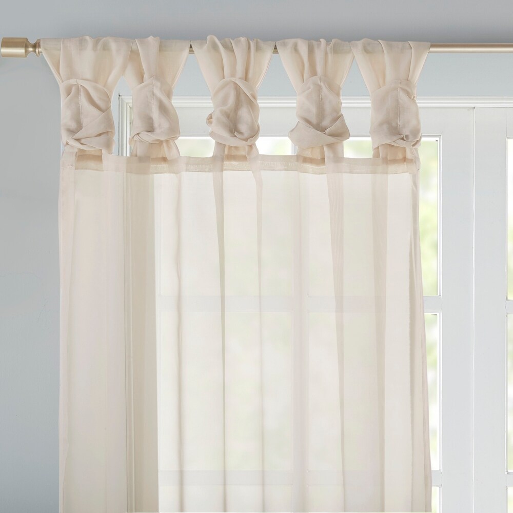 Madison Park Elowen Twisted Tab Voile Sheer Window Curtain Pair