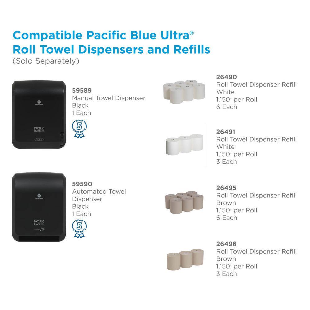 Pacific Blue Ultra 1150 ft. L White Paper Towel Roll (3-Rolls per Pack) GPC26491