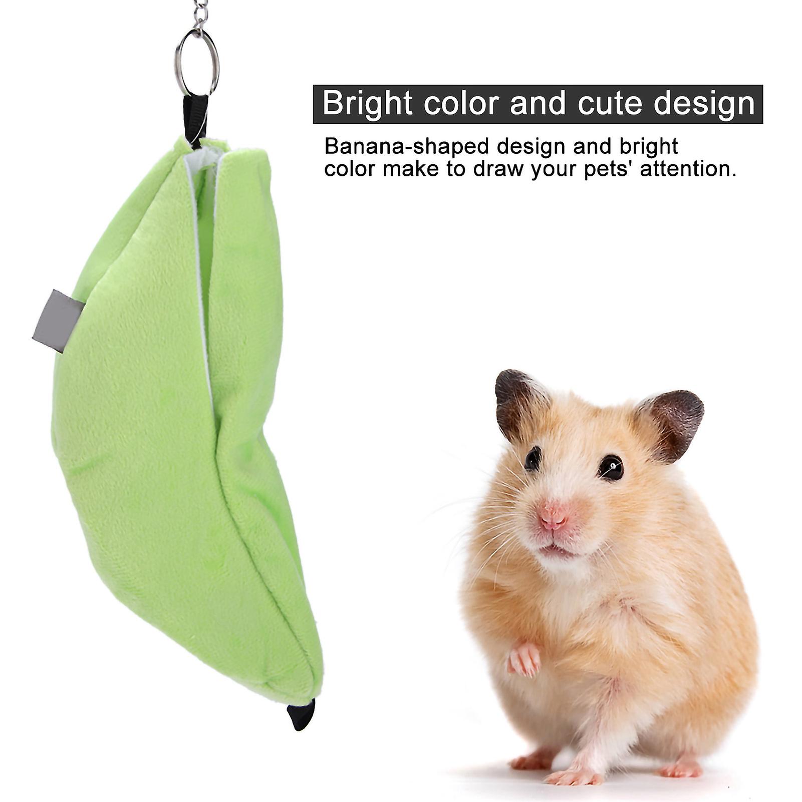 Hanging Pet Bed Velveteen Banana Shaped Pet Nest House For Hamster Hammock(green)