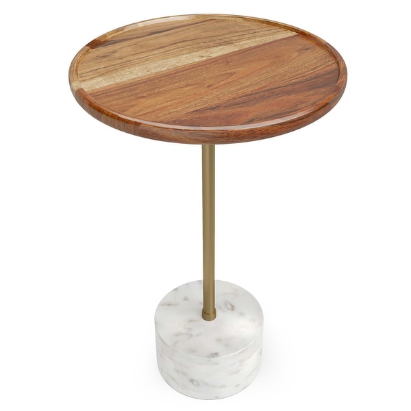 WYNDENHALL Straton Modern 15 inch Wide Metal Side Table in Natural