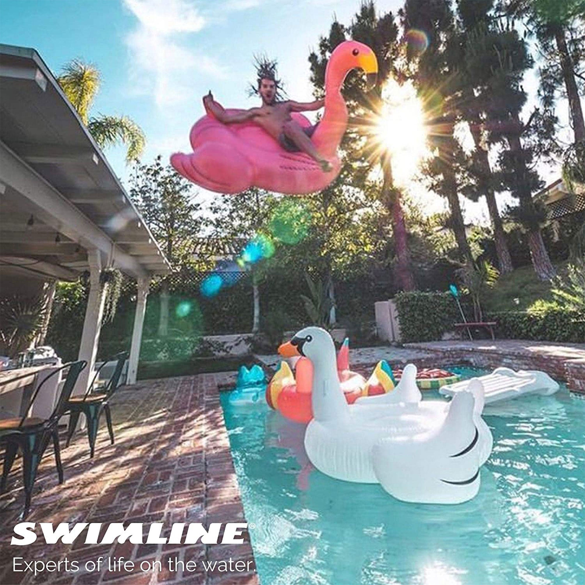 Swimline 90627 78 in. Giant Flamingo Ride&#44; Pink