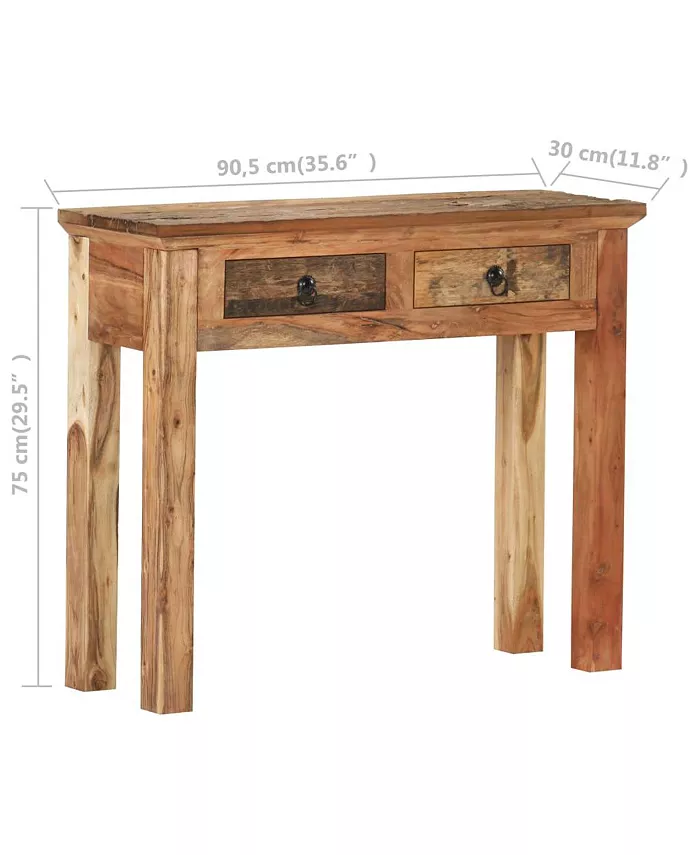 vidaXL Console Table 35.6x11.8x29.5 Solid Acacia Wood and Reclaimed Wood