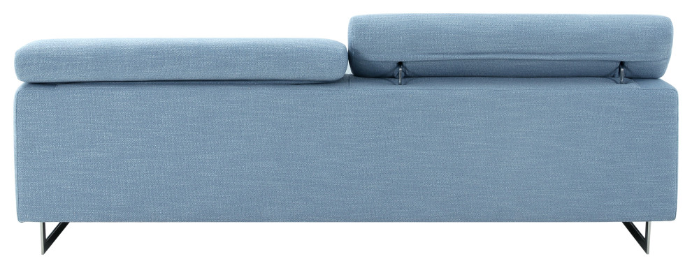 Pasargad Home Serena Modern Blue Sofa With Silver Leg   Contemporary   Sofas   by Kolibri Decor  Houzz