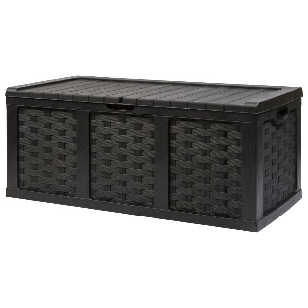 Starplast 153 Gallon Plastic Deck Box Black