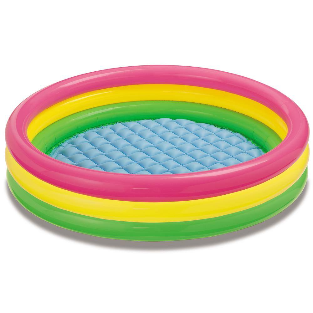 Intex Sunset Glow 4 ft. Round 13 in. D Colorful Kid Inflatable Pool 57422EP-WMT