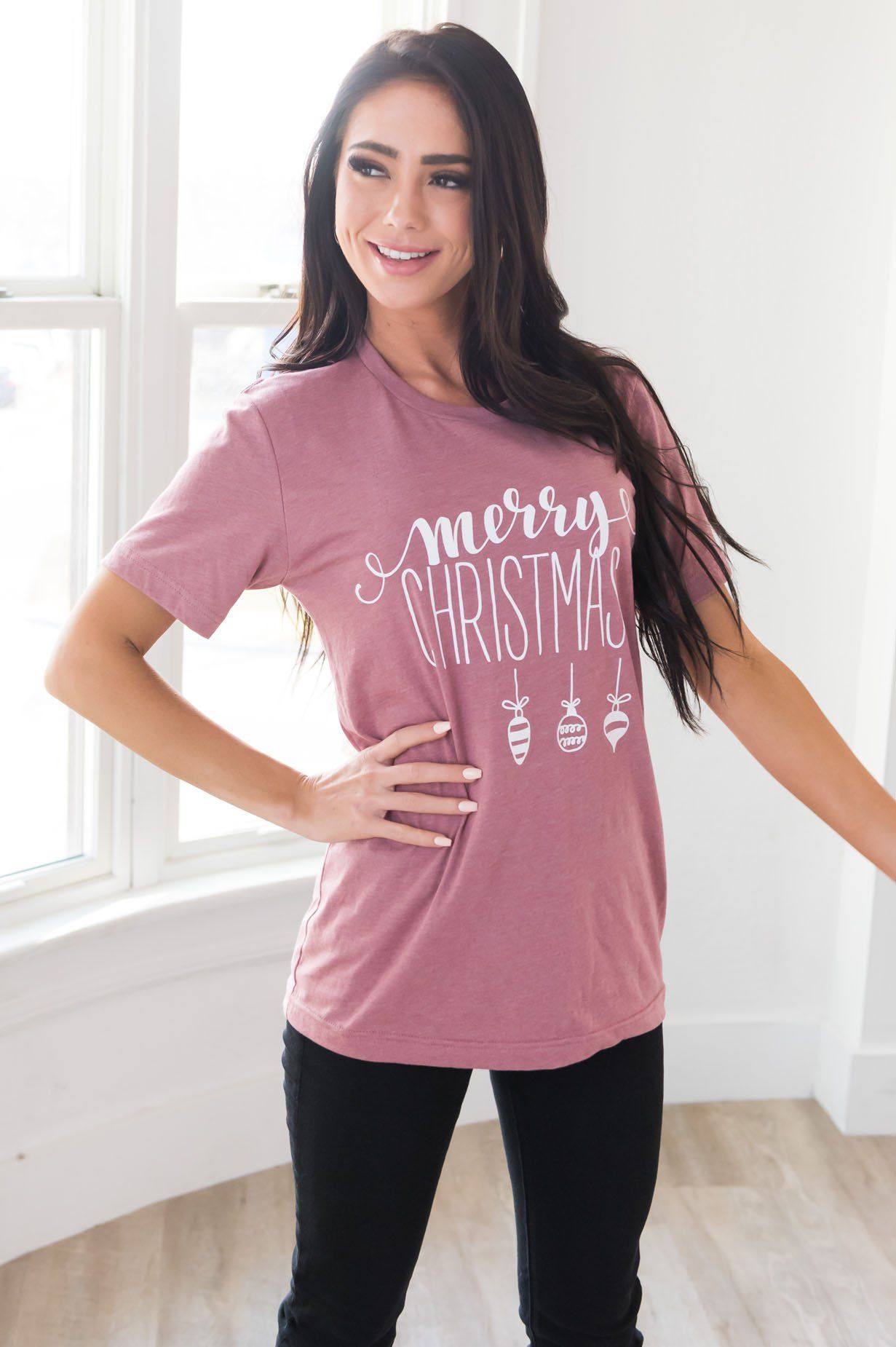 Ornamental Merry Christmas Modest Tee