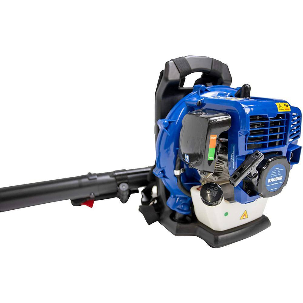 WILD BADGER POWER Super-Duty 190 MPH 550 CFM 43 cc Gas Full Crank 2-Cycle Back Pack Leaf Blower