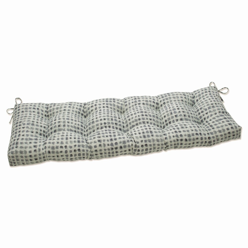 Pillow Perfect Outdoor  Indoor Alauda Frost Outdoor Tufted Bench Swing Cushion 60 X 18 X 5