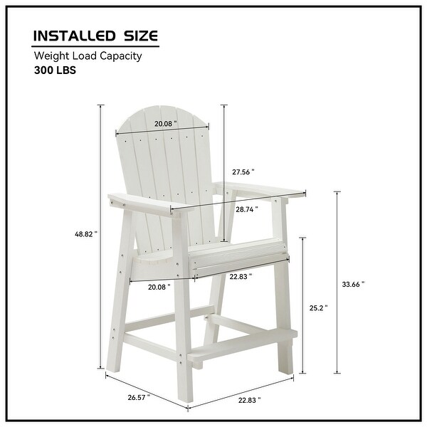 2piece Set Patio Bar with Armchair Set，White