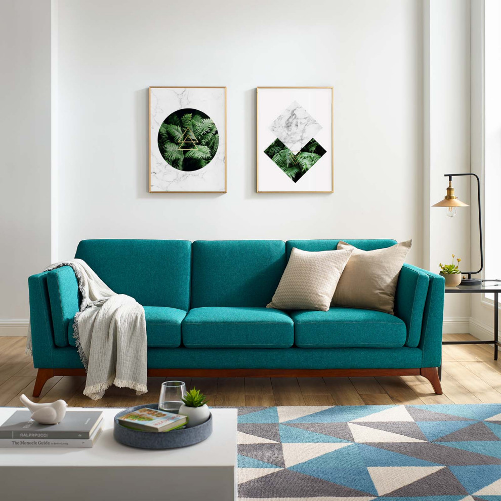 Chance Upholstered Fabric Sofa   Midcentury   Sofas   by PARMA HOME  Houzz