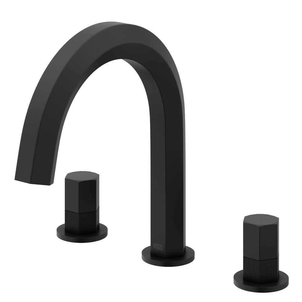 VIGO Hart Two Handle ThreeHole Widespread Bathroom Faucet in Matte Black