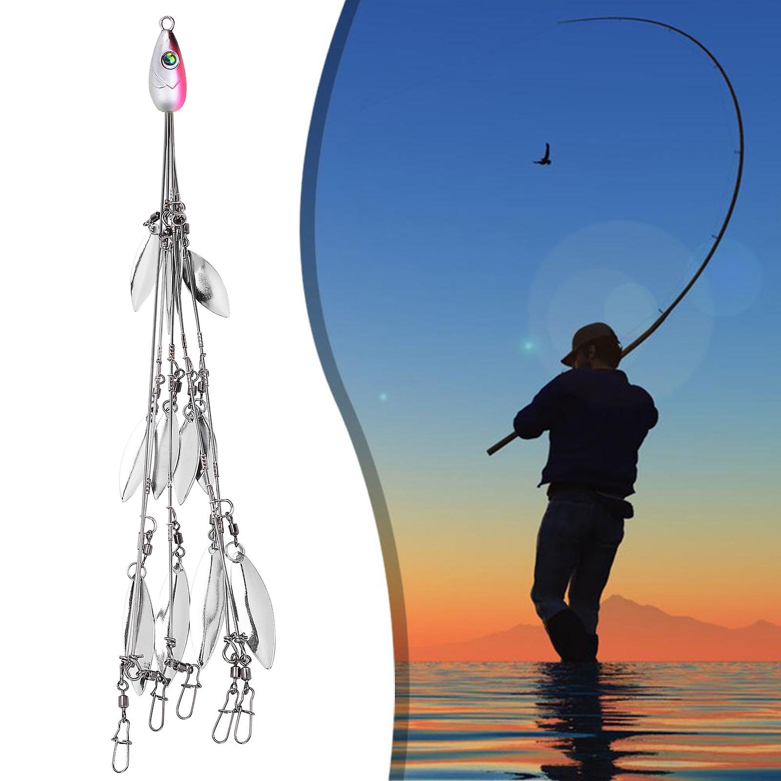 12 Bladed Umbrella Rig Fishing Multilure And Baits Rigs With Swivels Artificial Bait Kitpink