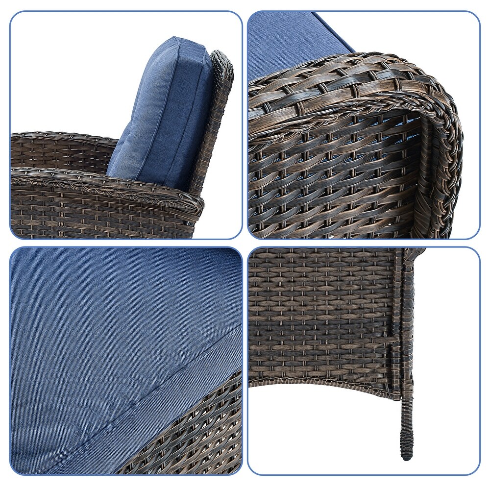 Pocassy Patio Chairs Outdoor Wicker Chair Dining Chairs