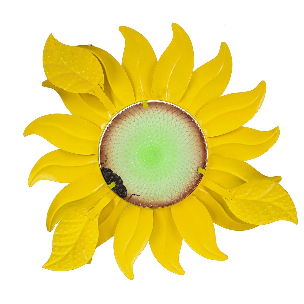 Sunflower Metal and Glass Outdoor Wall Decor