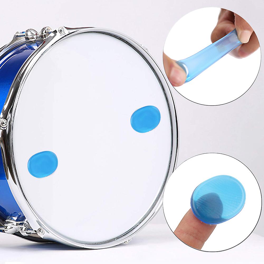 12pcs Drum Damper Silencer Percussion Instrument Accessories Silicone Self-adhesive Blue