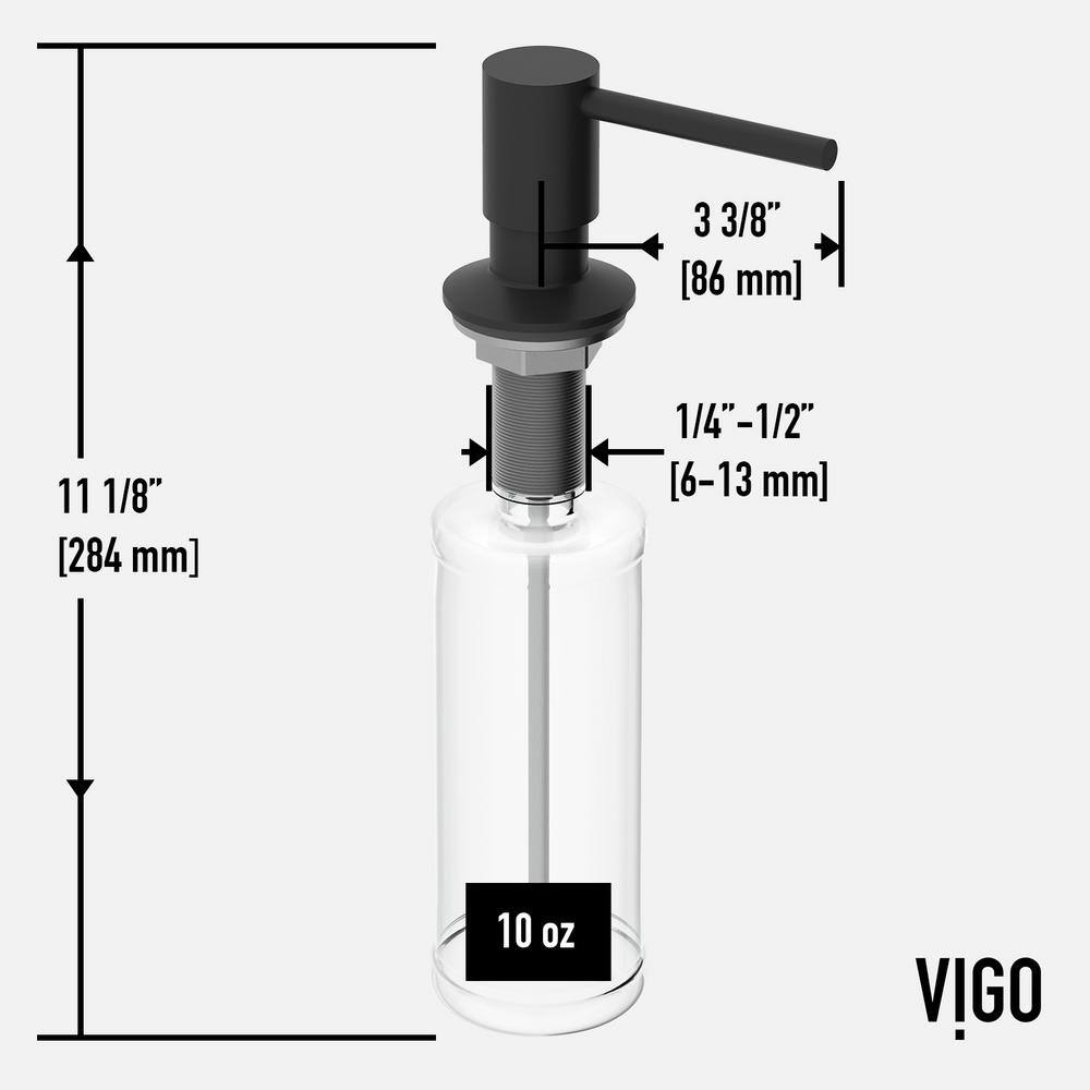 VIGO Edison Single Handle Pull-Down Sprayer Kitchen Faucet with Soap Dispenser in Matte Black VG02001MBK6