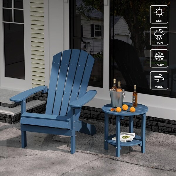 WINSOON All Weather HIPS Outdoor Side Table，Round Table