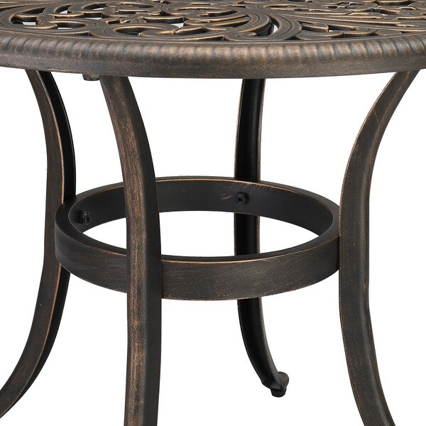 23.6inch Round Side Table，Garden Cast Aluminum Table