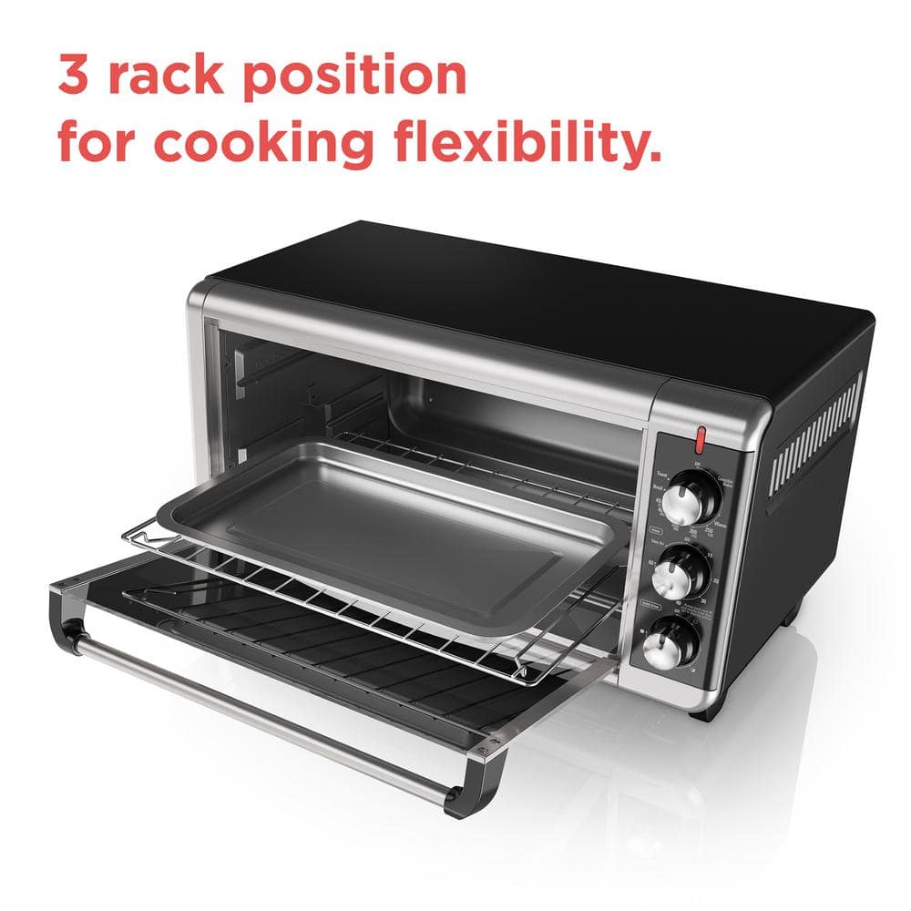 BLACK+DECKER 1500 W 8-Slice Stainless Steel Toaster Oven with Broiler TO3250XSB