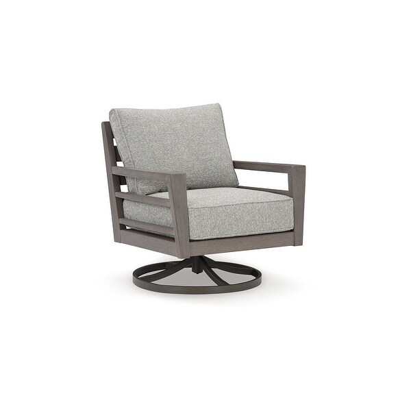 Signature Design by Ashley Hillside Barn Gray/Brown Outdoor Swivel Lounge with Cushion